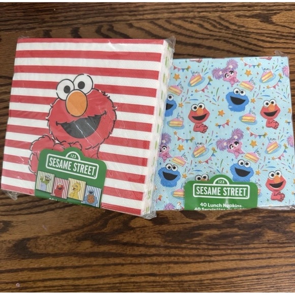 Sesame Street Other - Sesame Street 123 ~ 2 Pkgs. of 40 Lunch Paper Napkins Each ~ 3 Ply ~ New 💚 💛💜